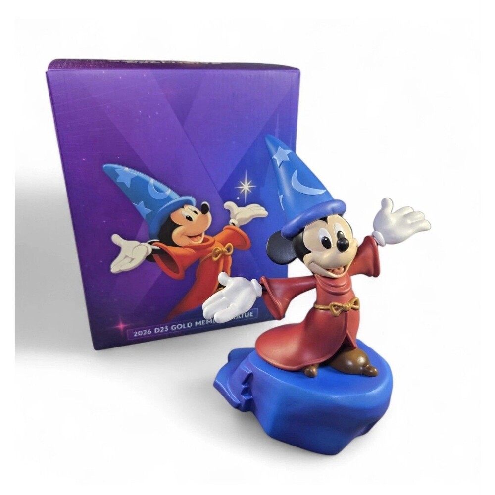 Disney D23 Sorcerer’s Apprentice MICKEY MOUSE Collector Statue 2026 Gold Member